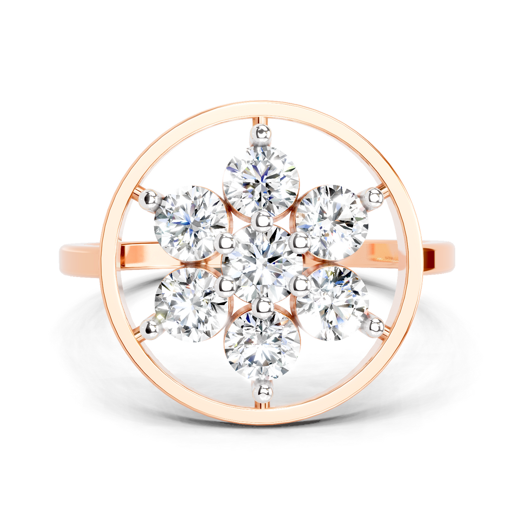 0.76 Ct Diamond Flower Ring