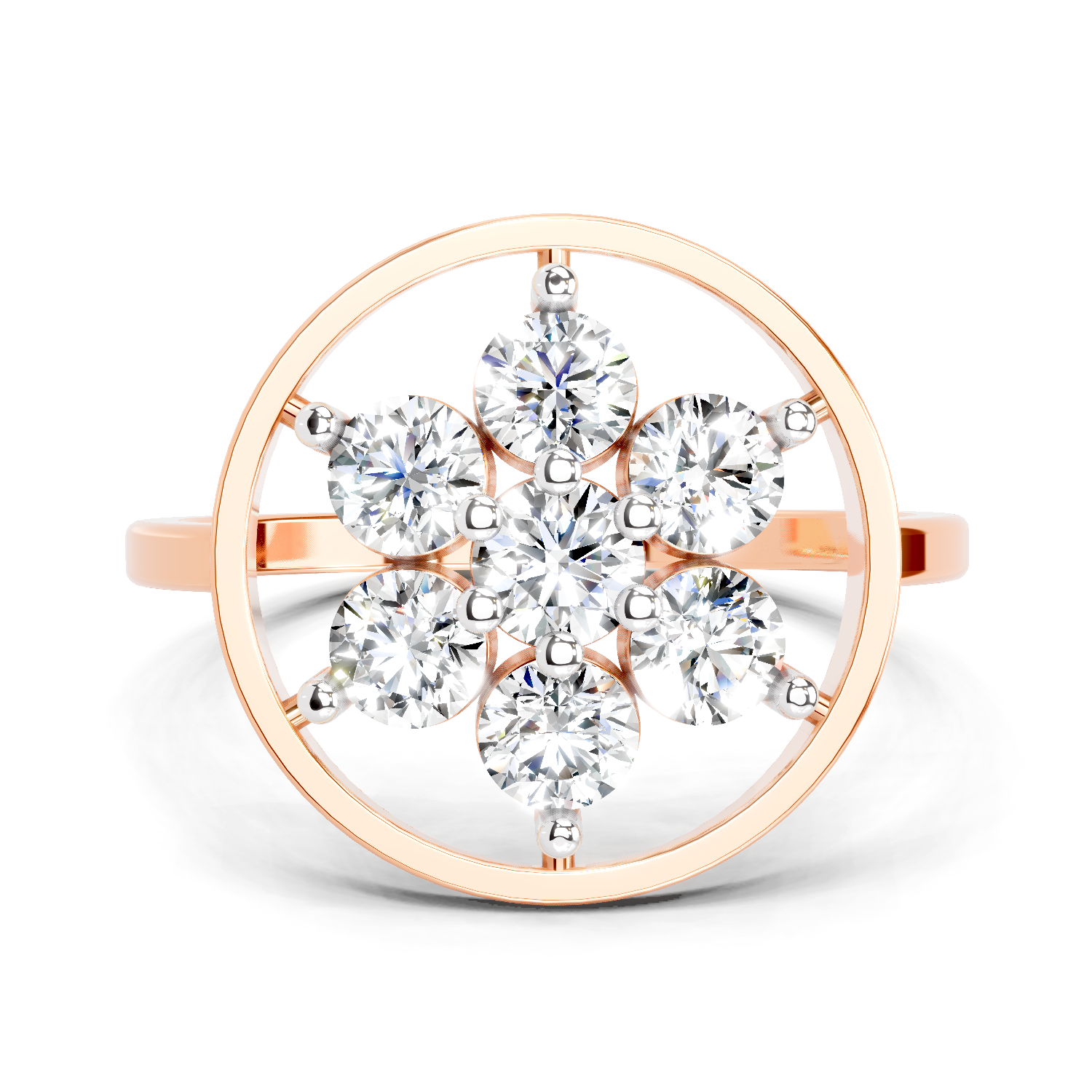 0.76 Ct Diamond Flower Ring