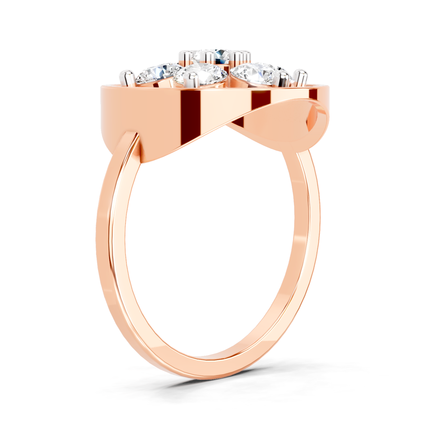 0.76 Ct Diamond Flower Ring