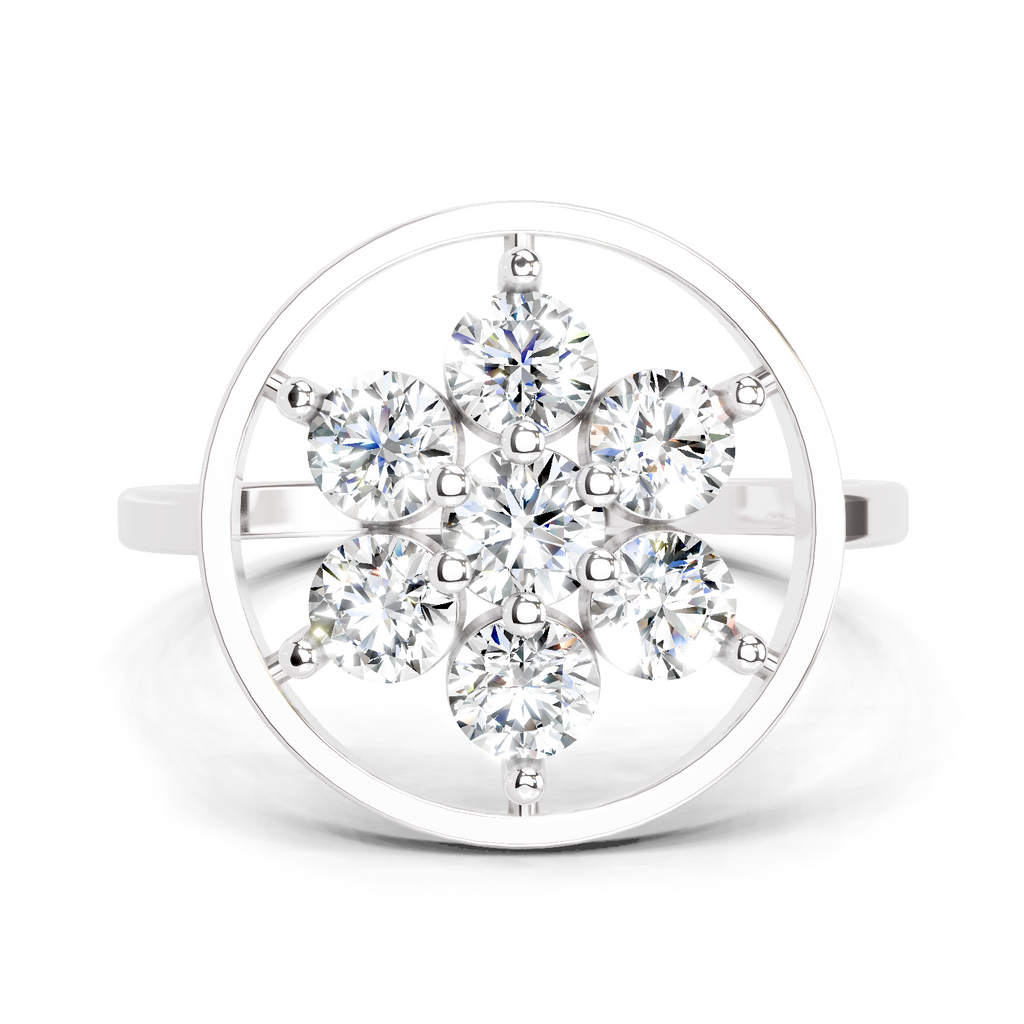 0.76 Ct Diamond Flower Ring