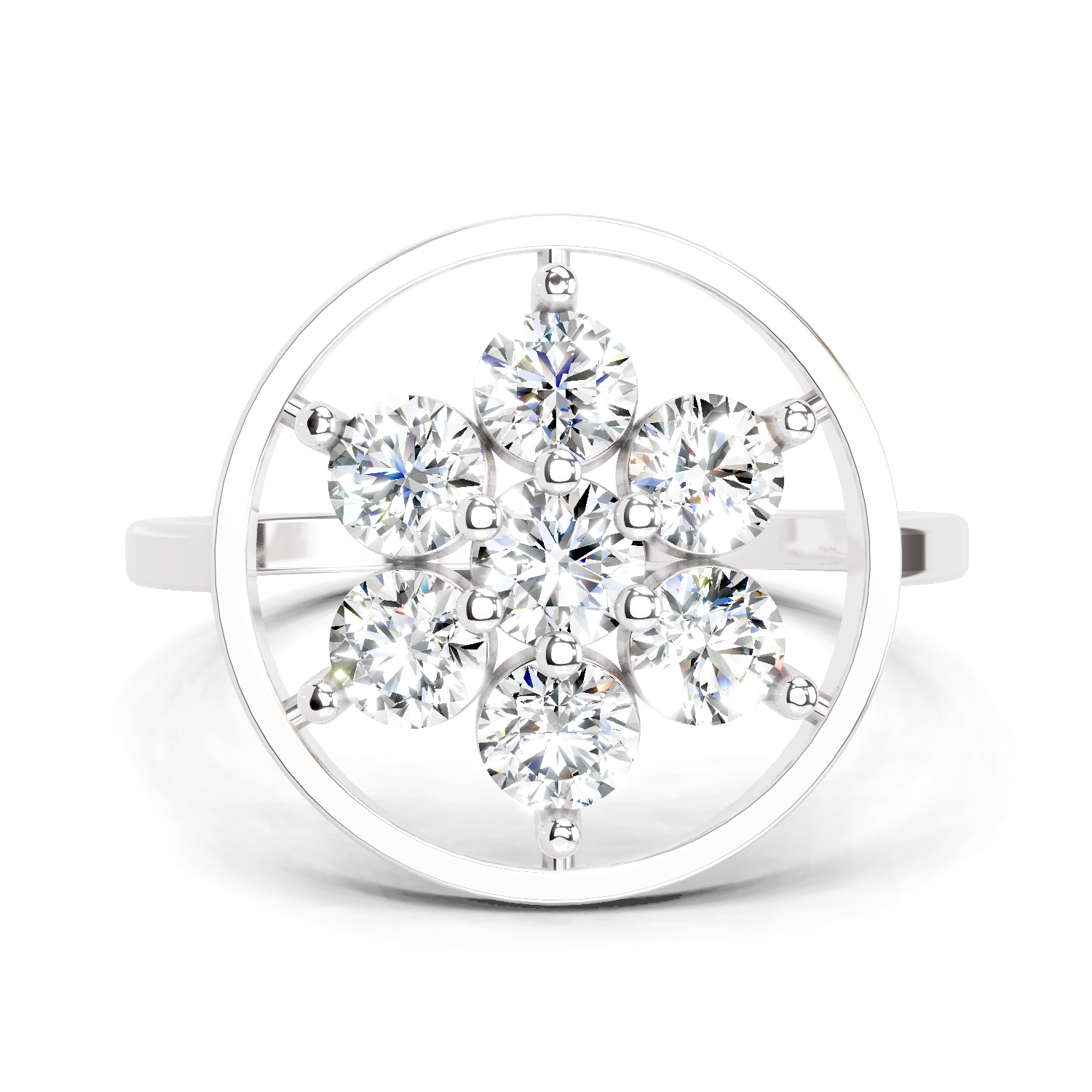 0.76 Ct Diamond Flower Ring