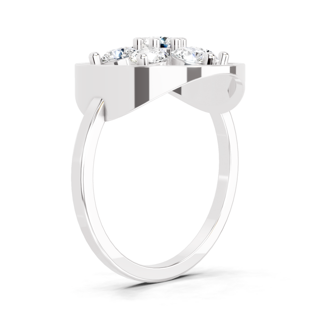 0.76 Ct Diamond Flower Ring