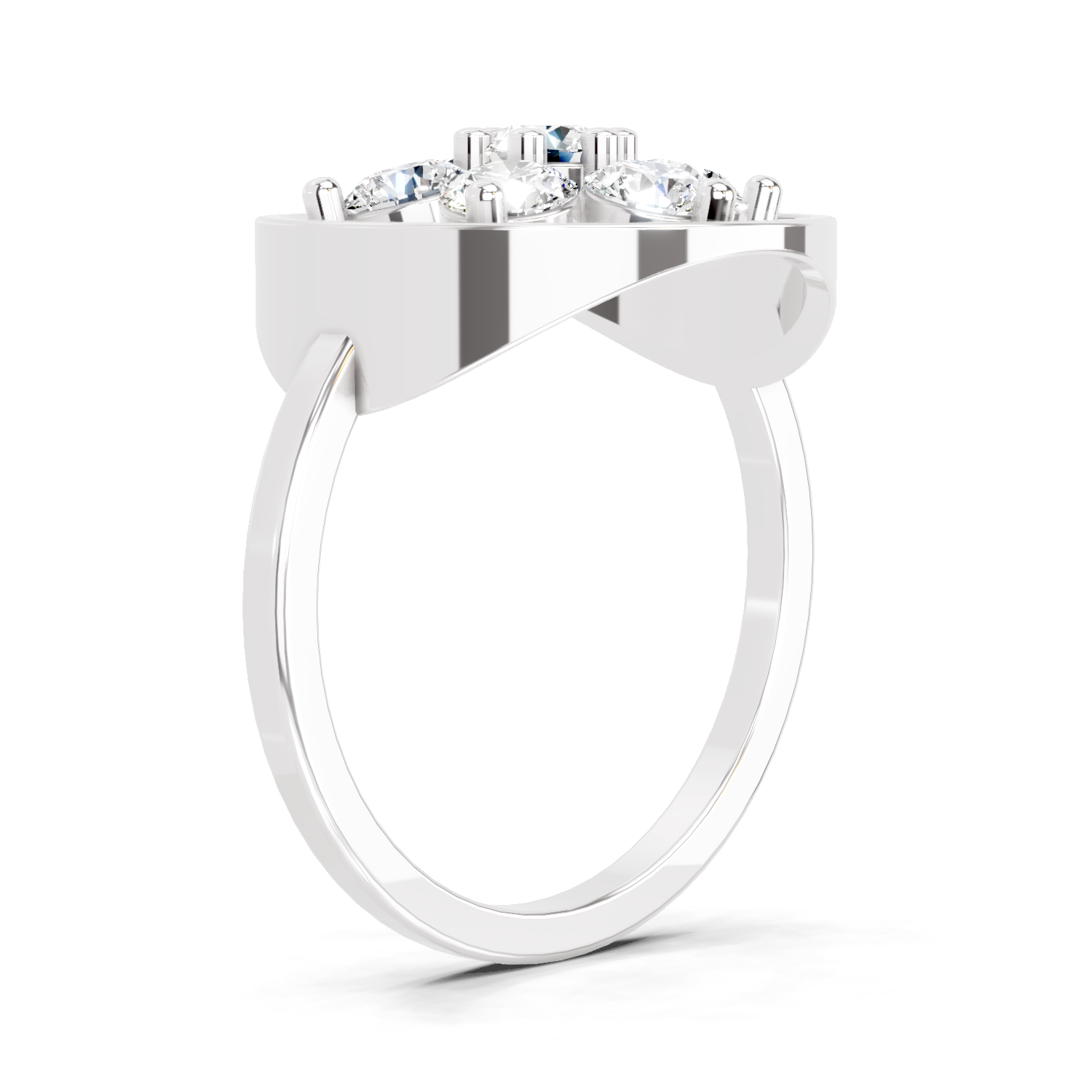 0.76 Ct Diamond Flower Ring