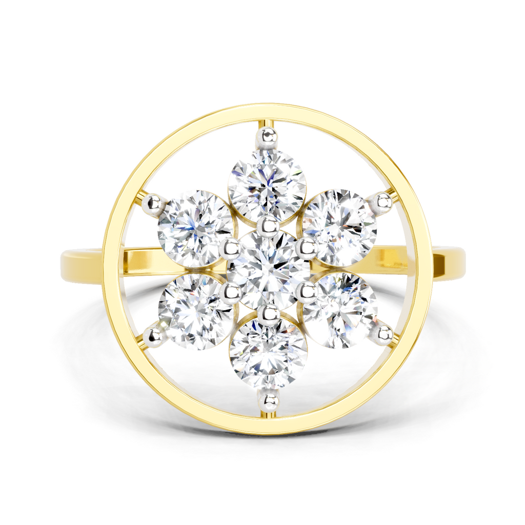0.76 Ct Diamond Flower Ring
