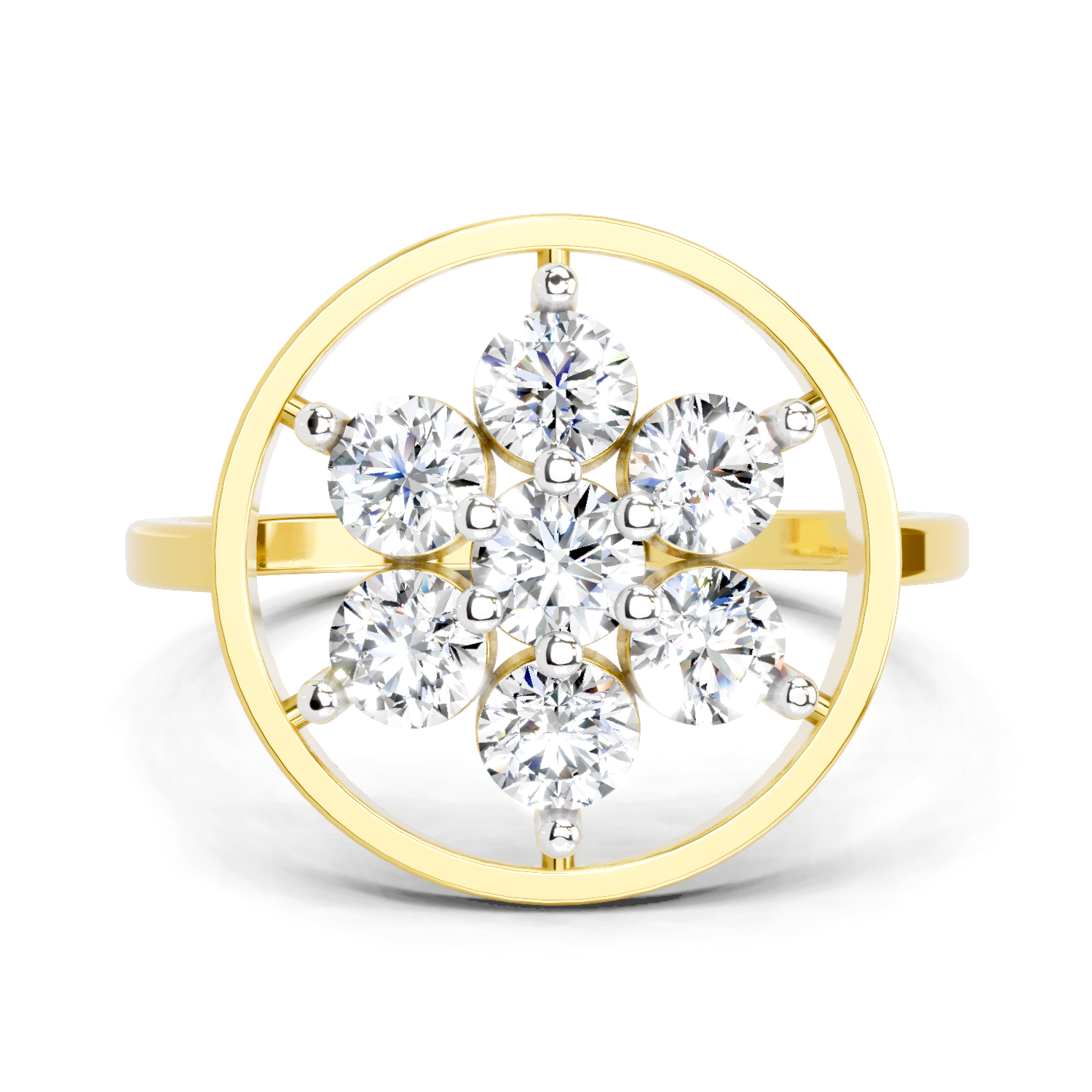0.76 Ct Diamond Flower Ring