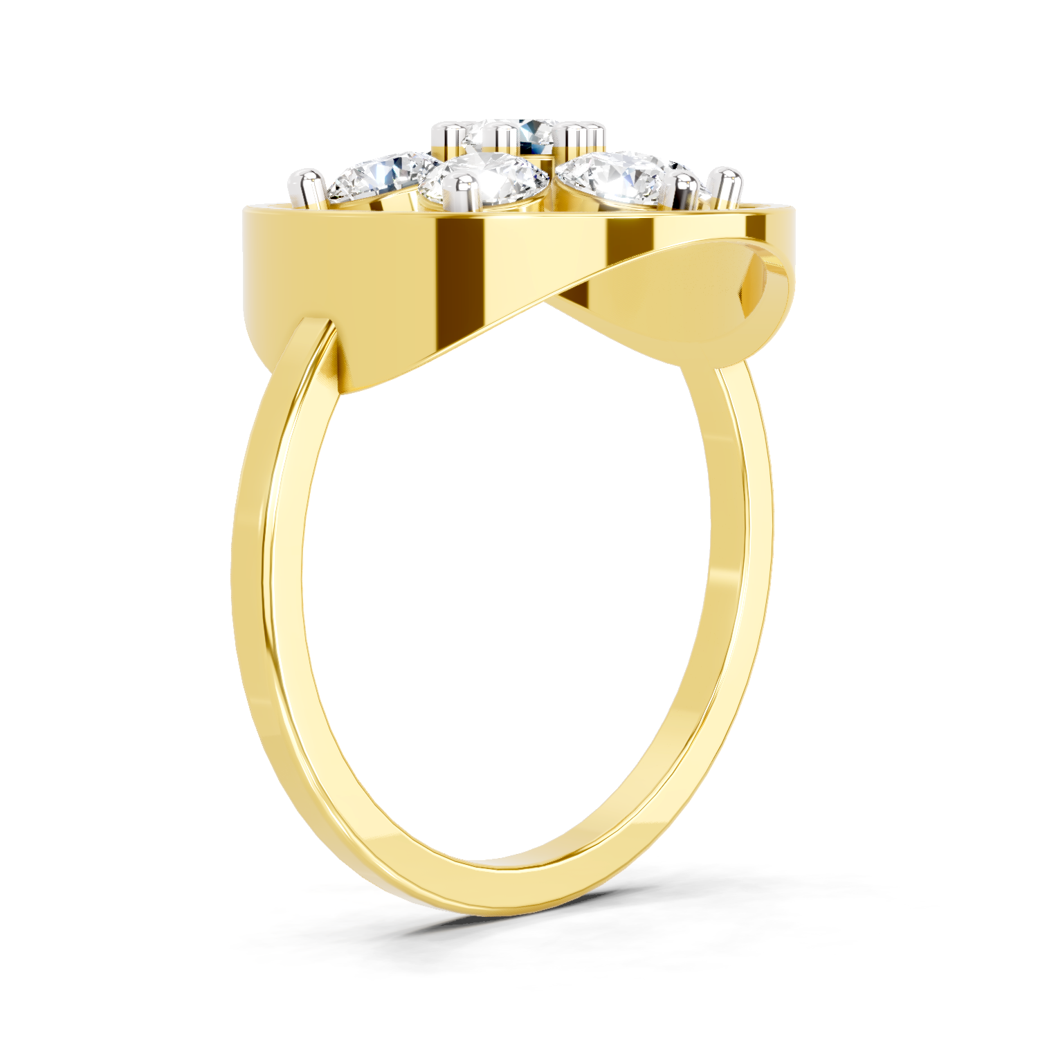 0.76 Ct Diamond Flower Ring