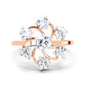 0.76 Ct Diamond Flower Ring