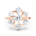 0.76 Ct Diamond Flower Ring