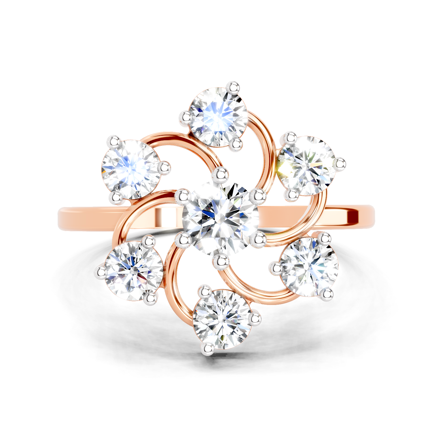 0.76 Ct Diamond Flower Ring