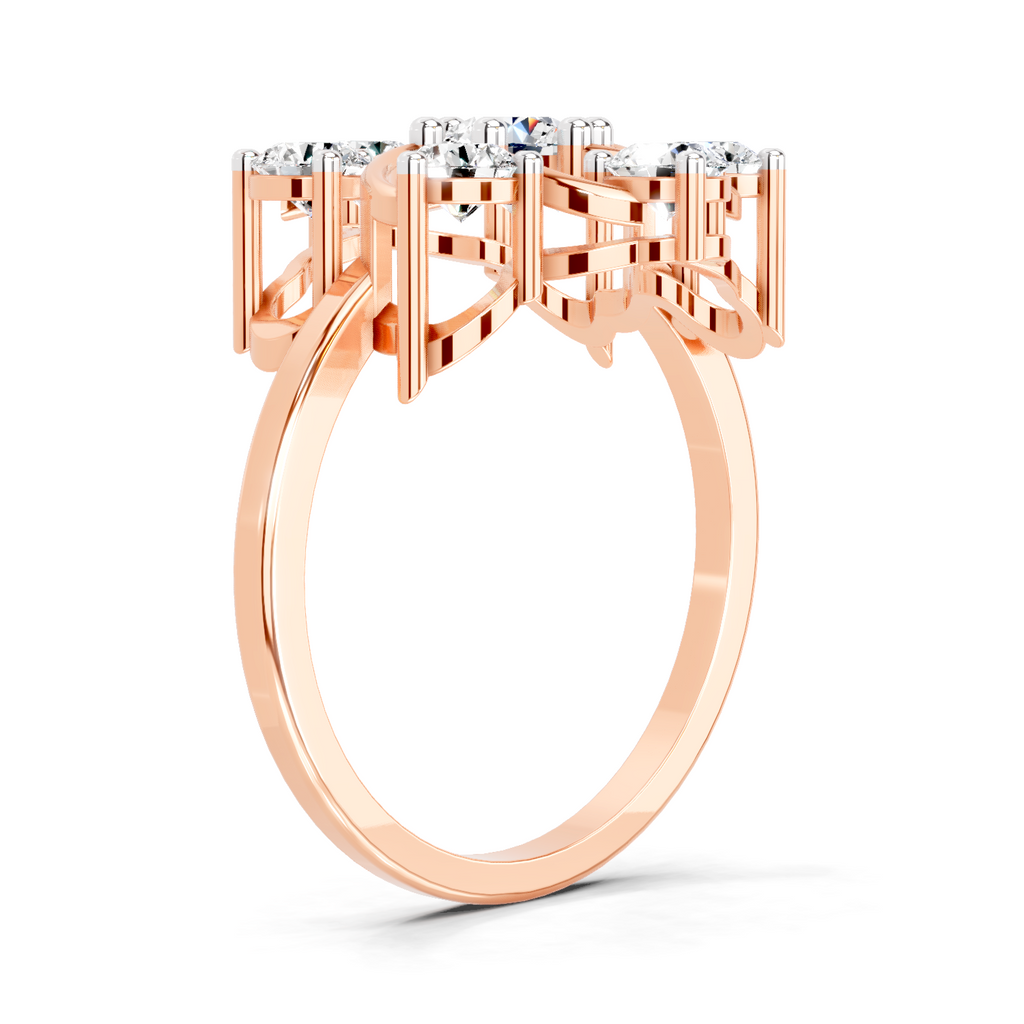 0.87 Carat Round Swirl Cluster Ring
