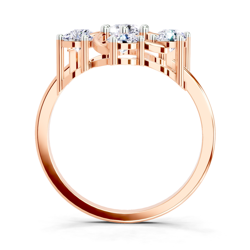 0.87 Carat Round Swirl Cluster Ring