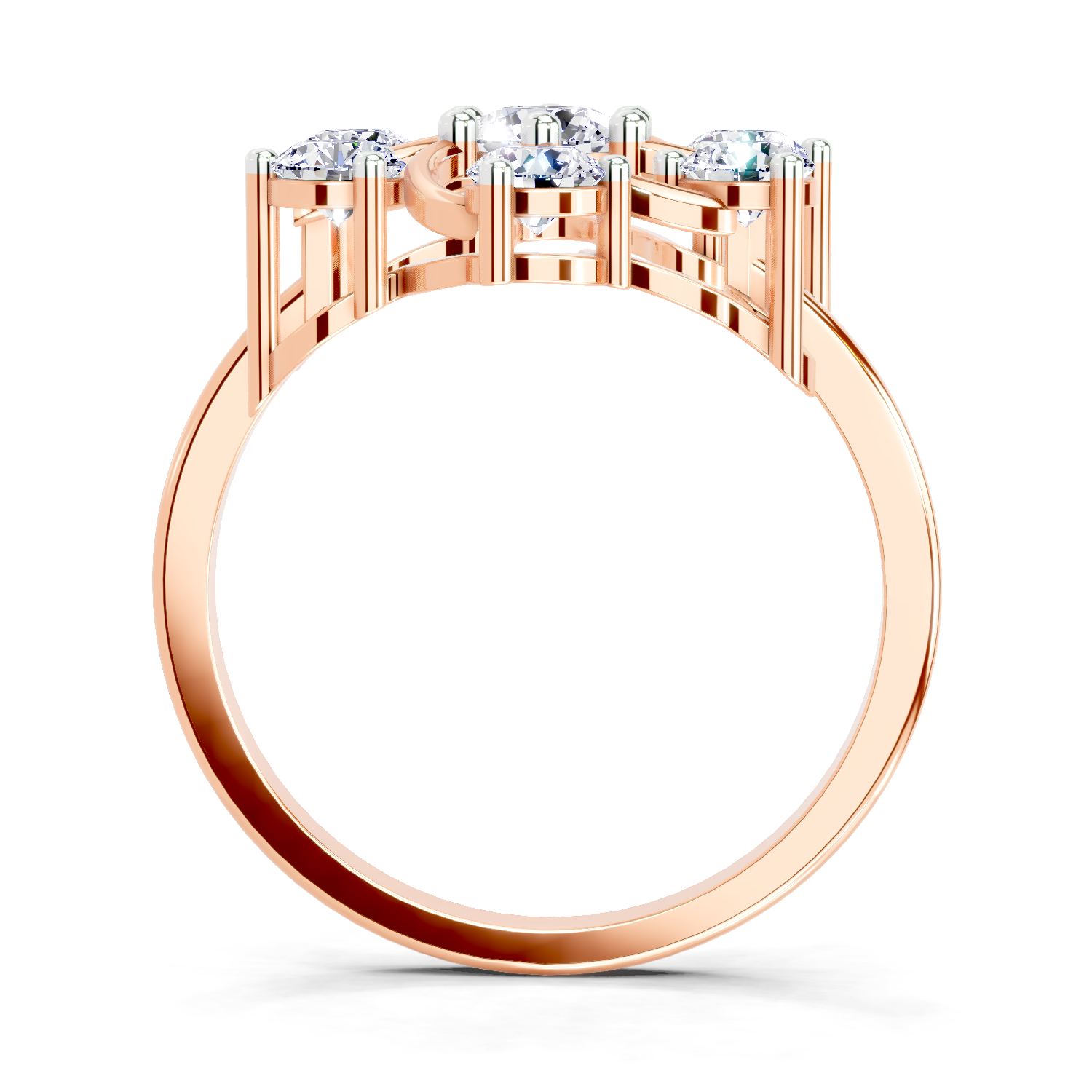 0.87 Carat Round Swirl Cluster Ring