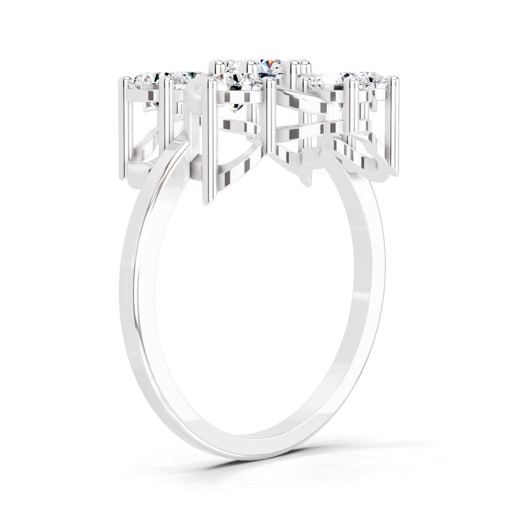 0.87 Carat Round Swirl Cluster Ring