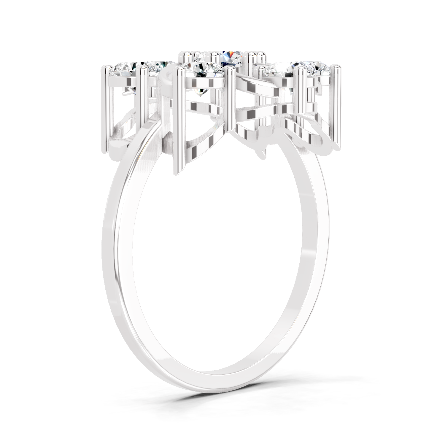 0.87 Carat Round Swirl Cluster Ring