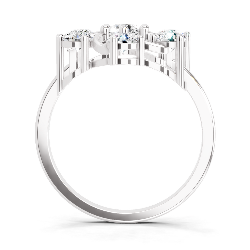 0.87 Carat Round Swirl Cluster Ring