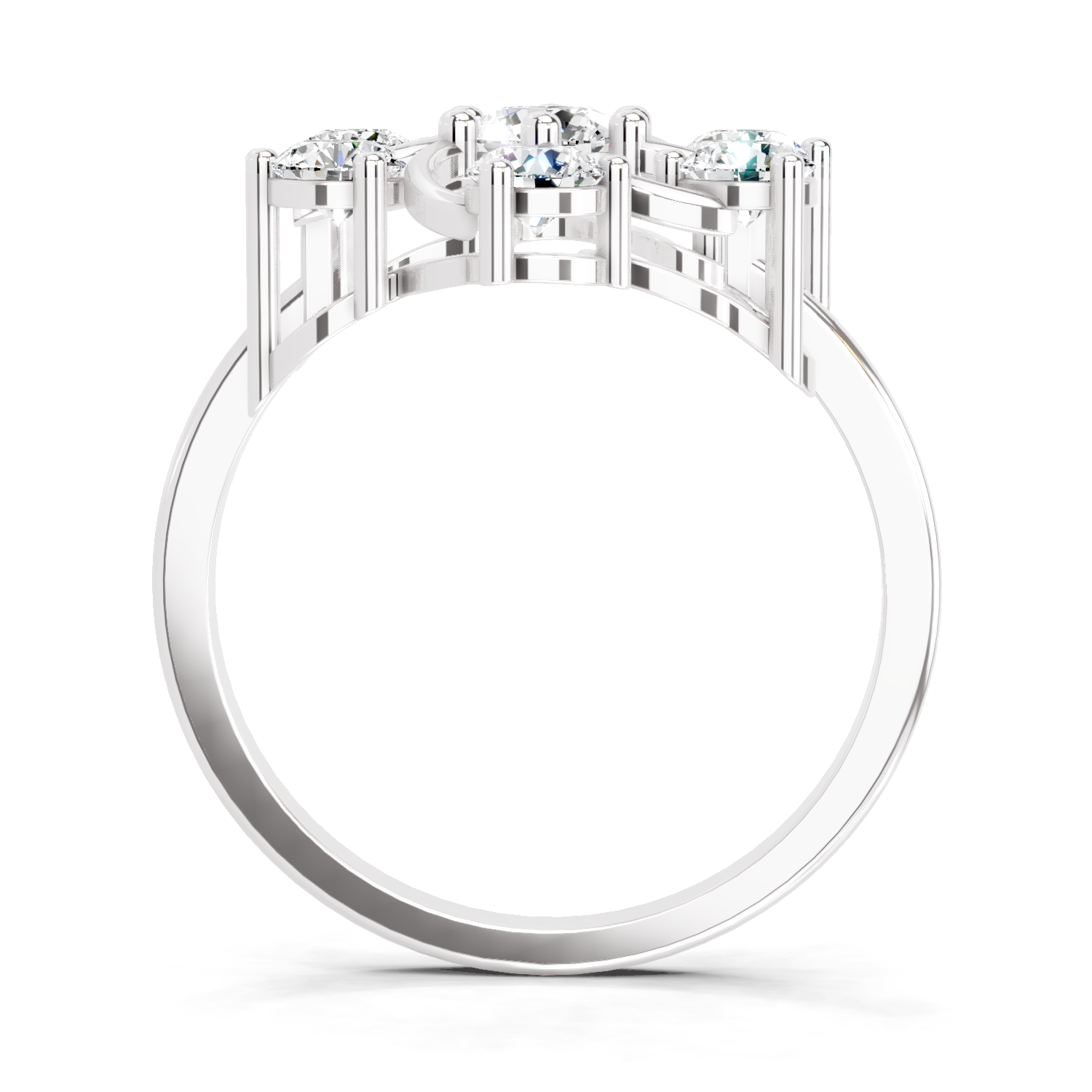 0.87 Carat Round Swirl Cluster Ring