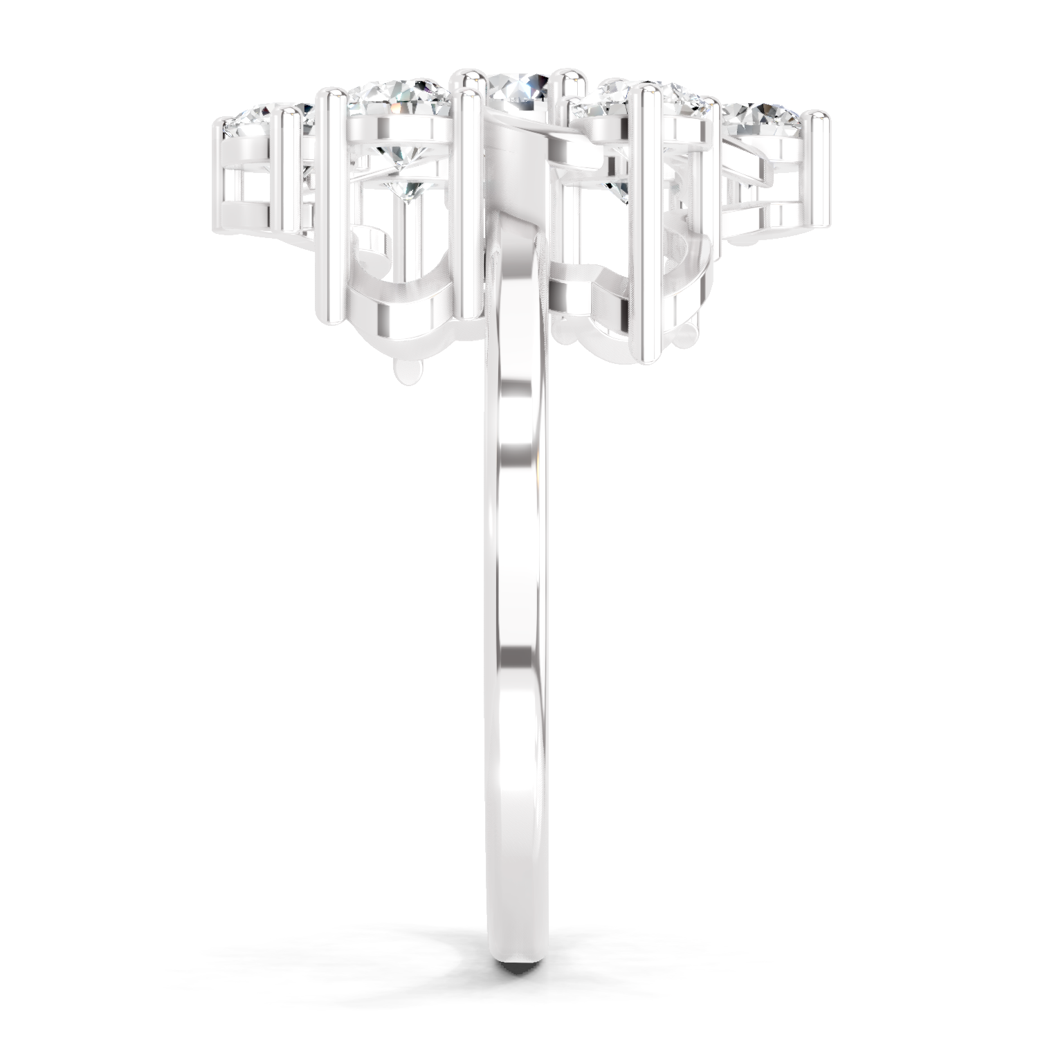 0.87 Carat Round Swirl Cluster Ring