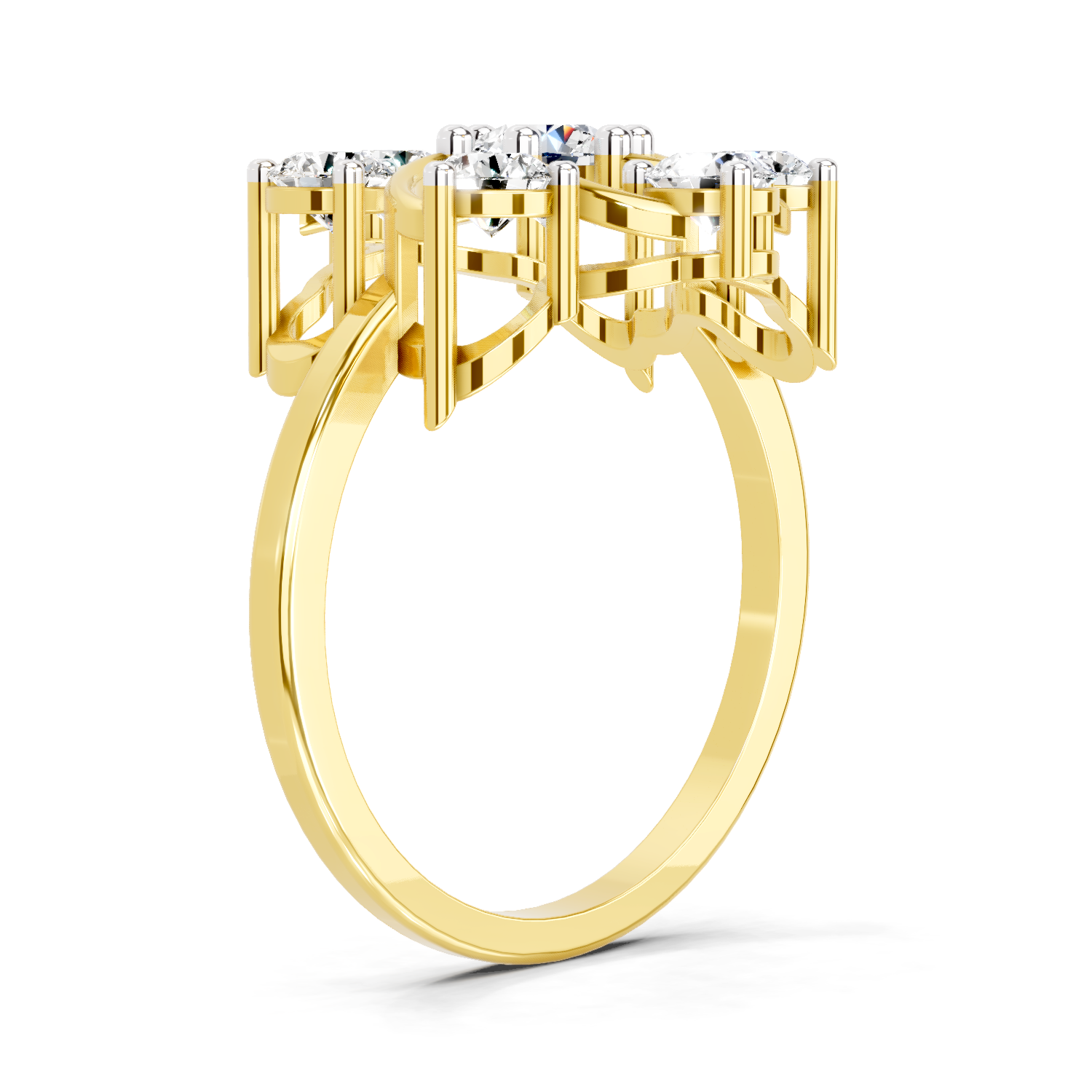 0.87 Carat Round Swirl Cluster Ring