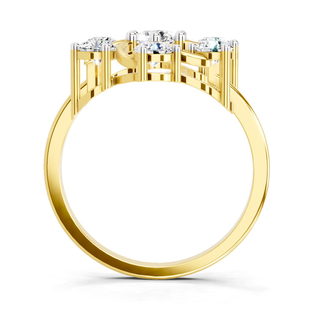 0.87 Carat Round Swirl Cluster Ring