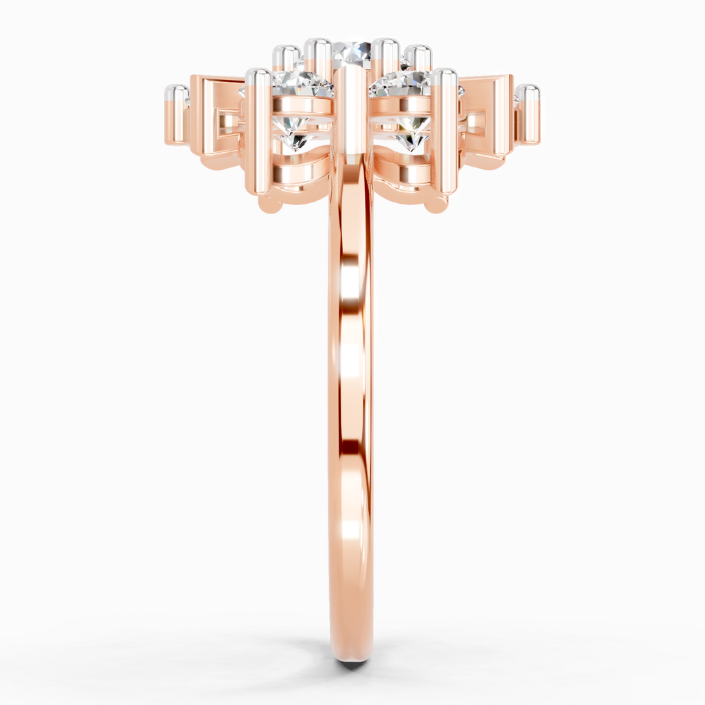 0.9 Carat Round Starburst Ring