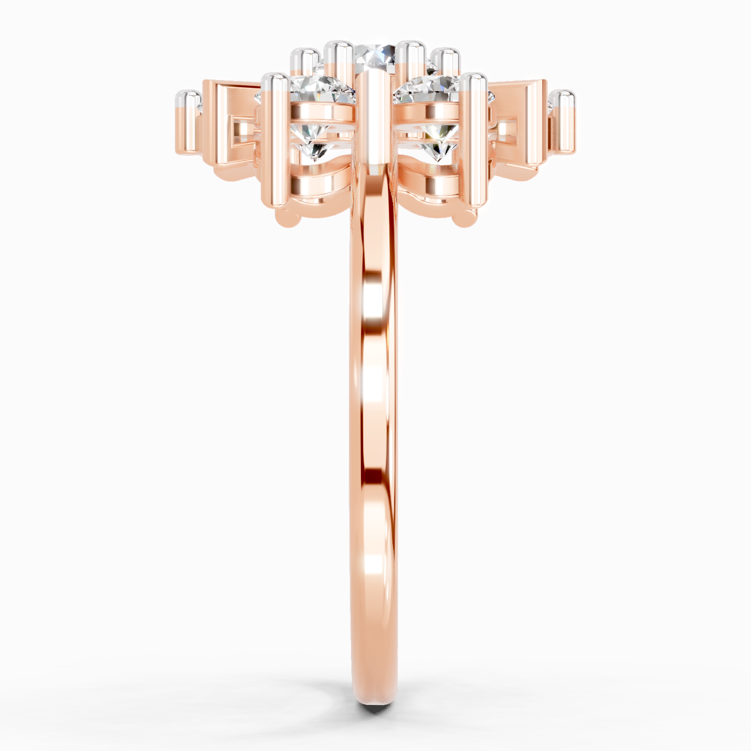 0.9 Carat Round Starburst Ring