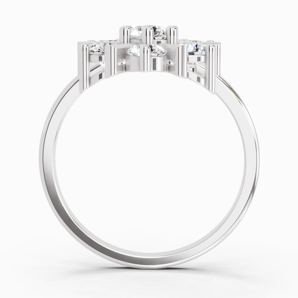 0.9 Carat Round Starburst Ring