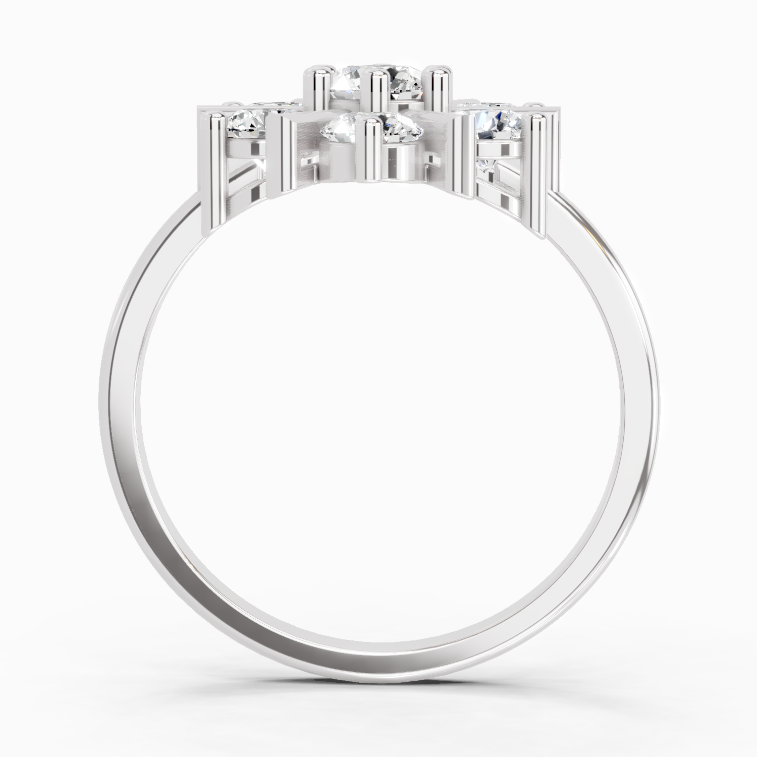 0.9 Carat Round Starburst Ring