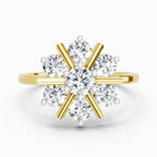 0.9 Carat Round Starburst Ring