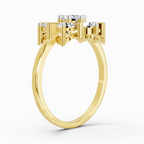 0.9 Carat Round Starburst Ring