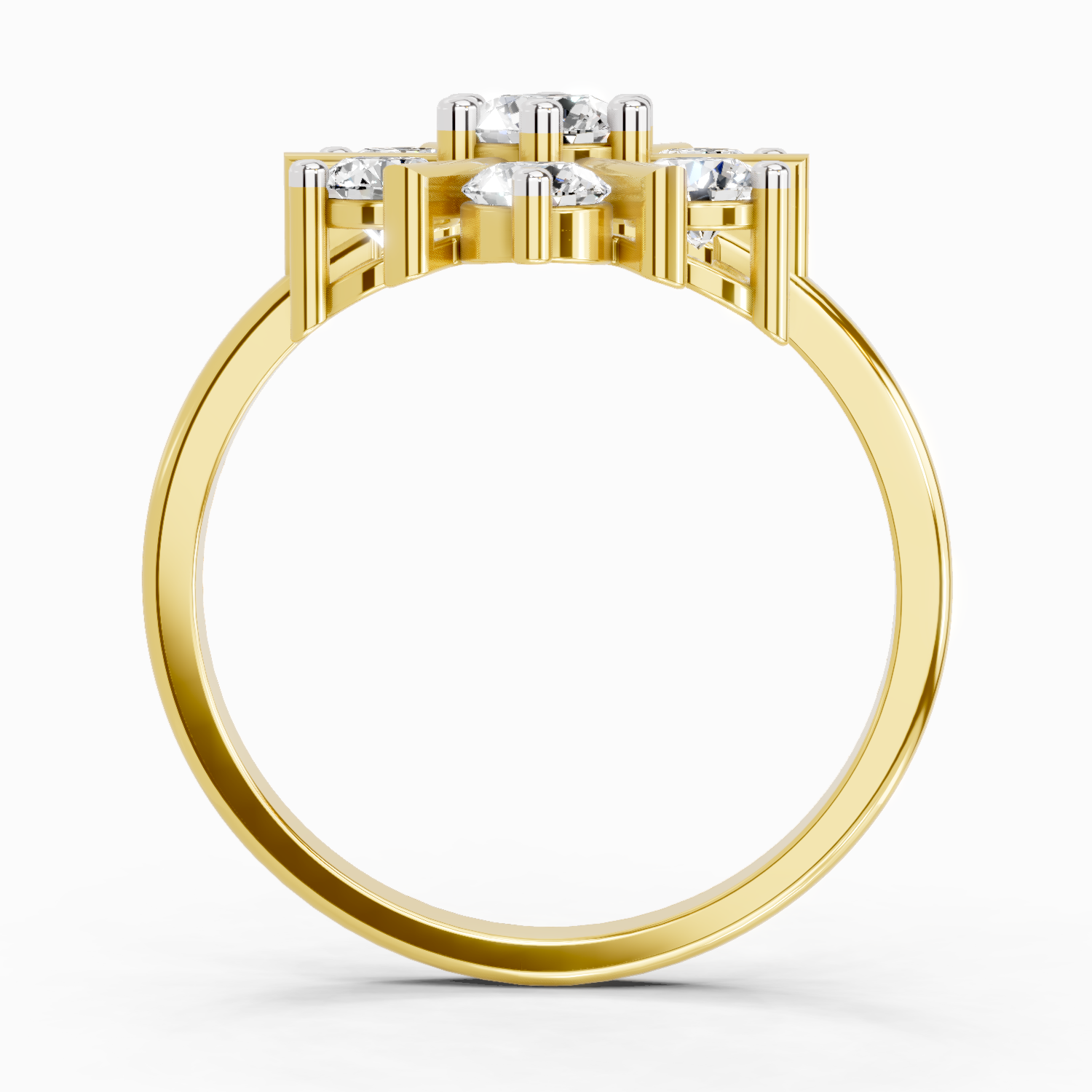 0.9 Carat Round Starburst Ring