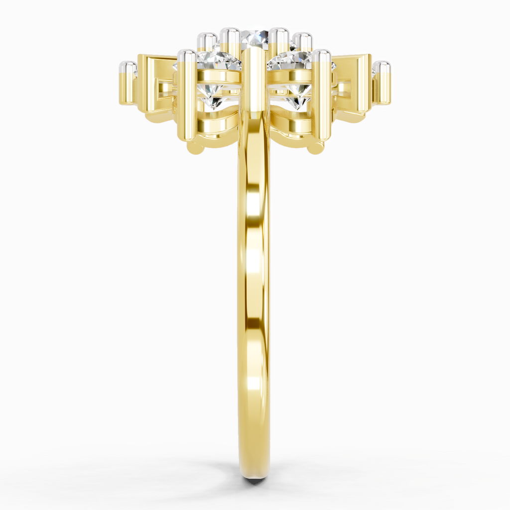 0.9 Carat Round Starburst Ring