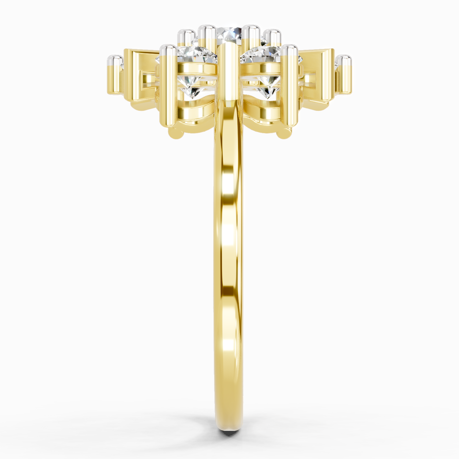 0.9 Carat Round Starburst Ring