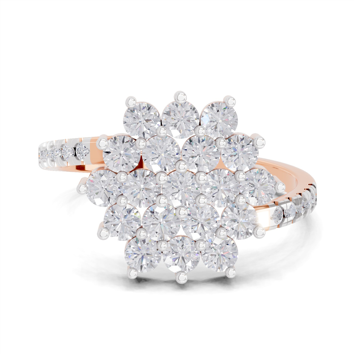 0.9 Carat Round Starburst Ring
