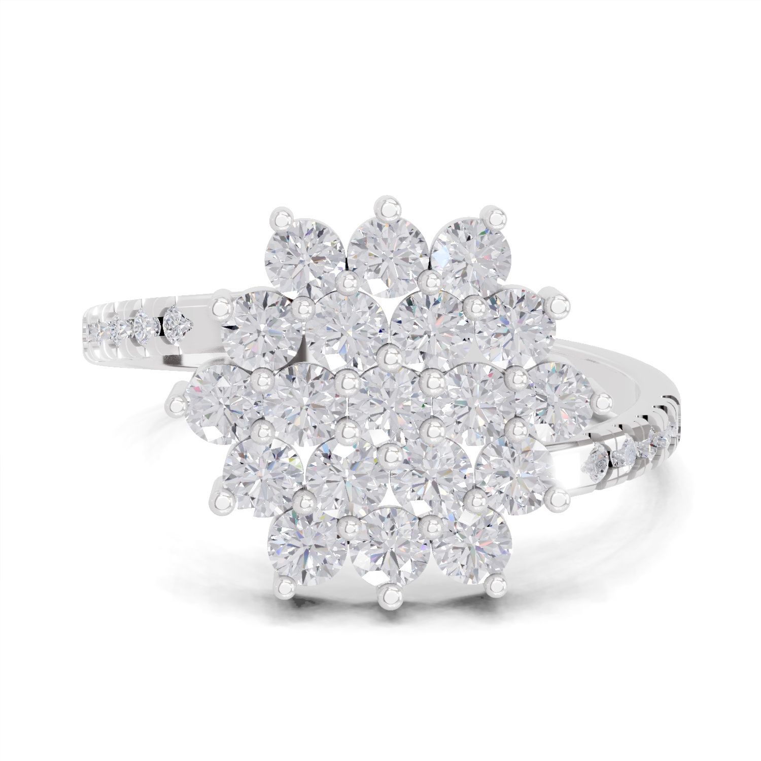 0.93 Carat Snowfall Cluster Promise Engagement Ring