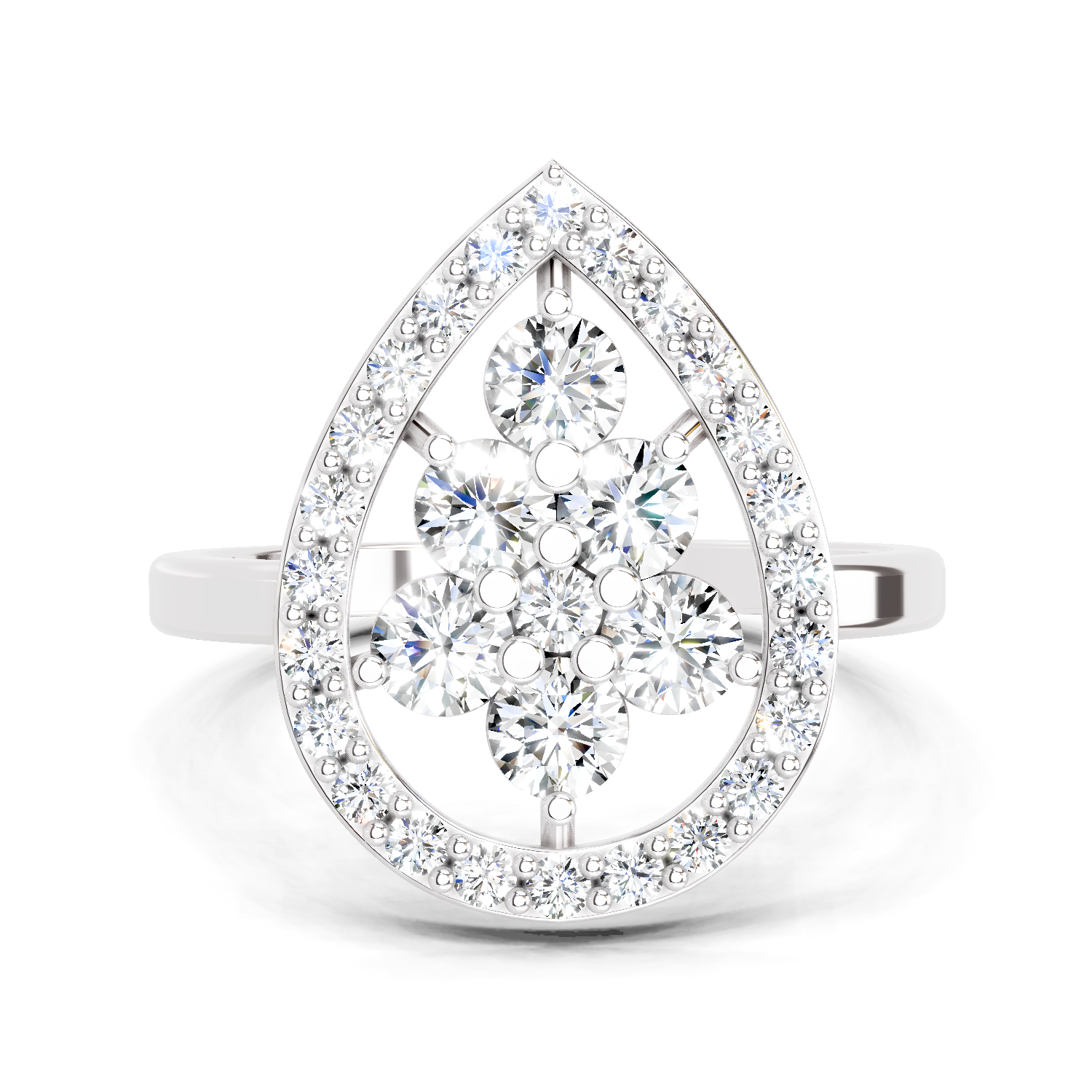1.01 CT Round Cluster Diamond Ring