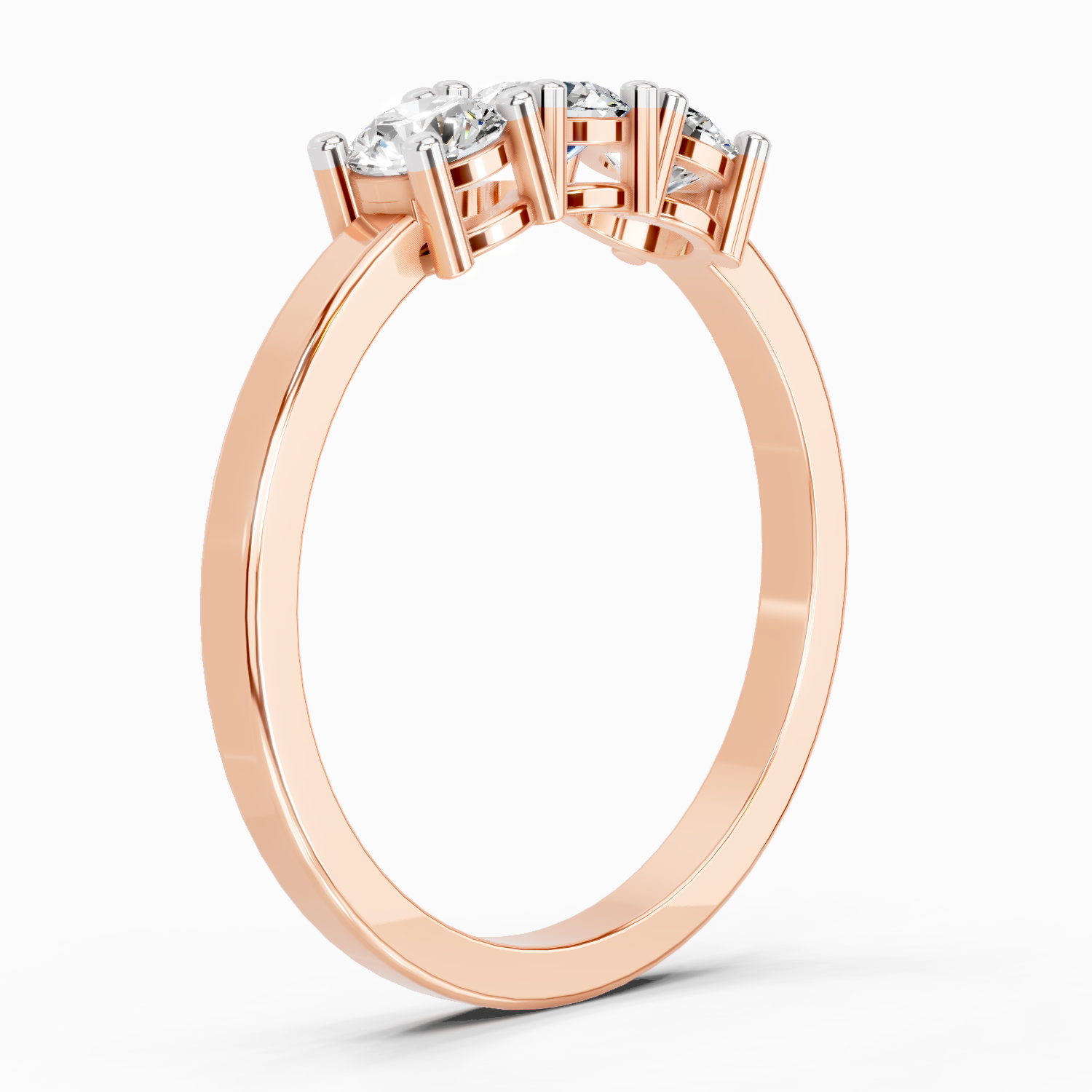 0.62 Carat Round Three Stone Ring