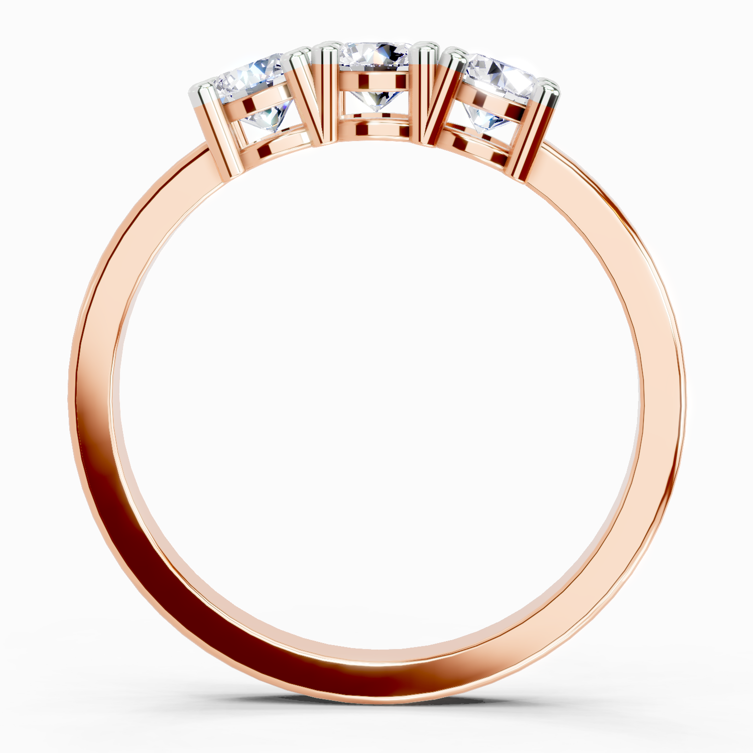 0.62 Carat Round Three Stone Ring