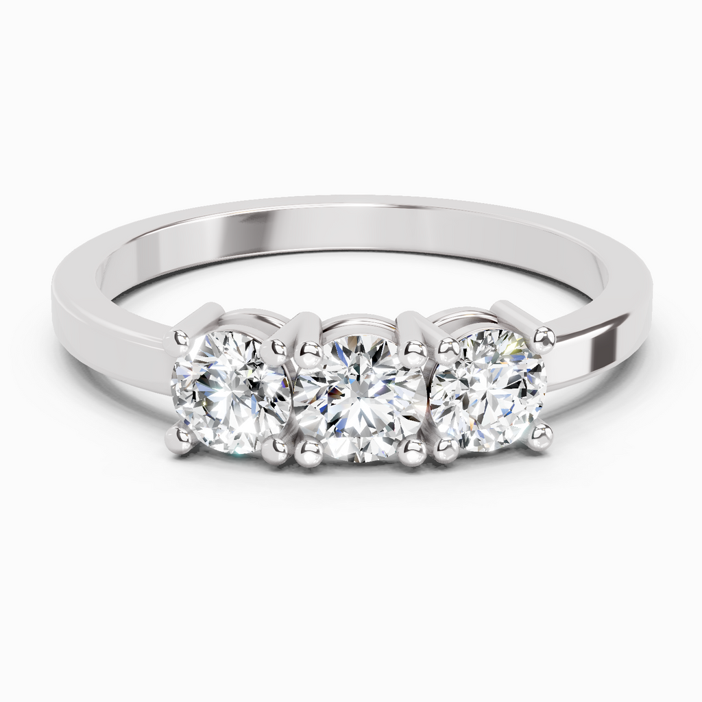0.62 Carat Round Three Stone Ring