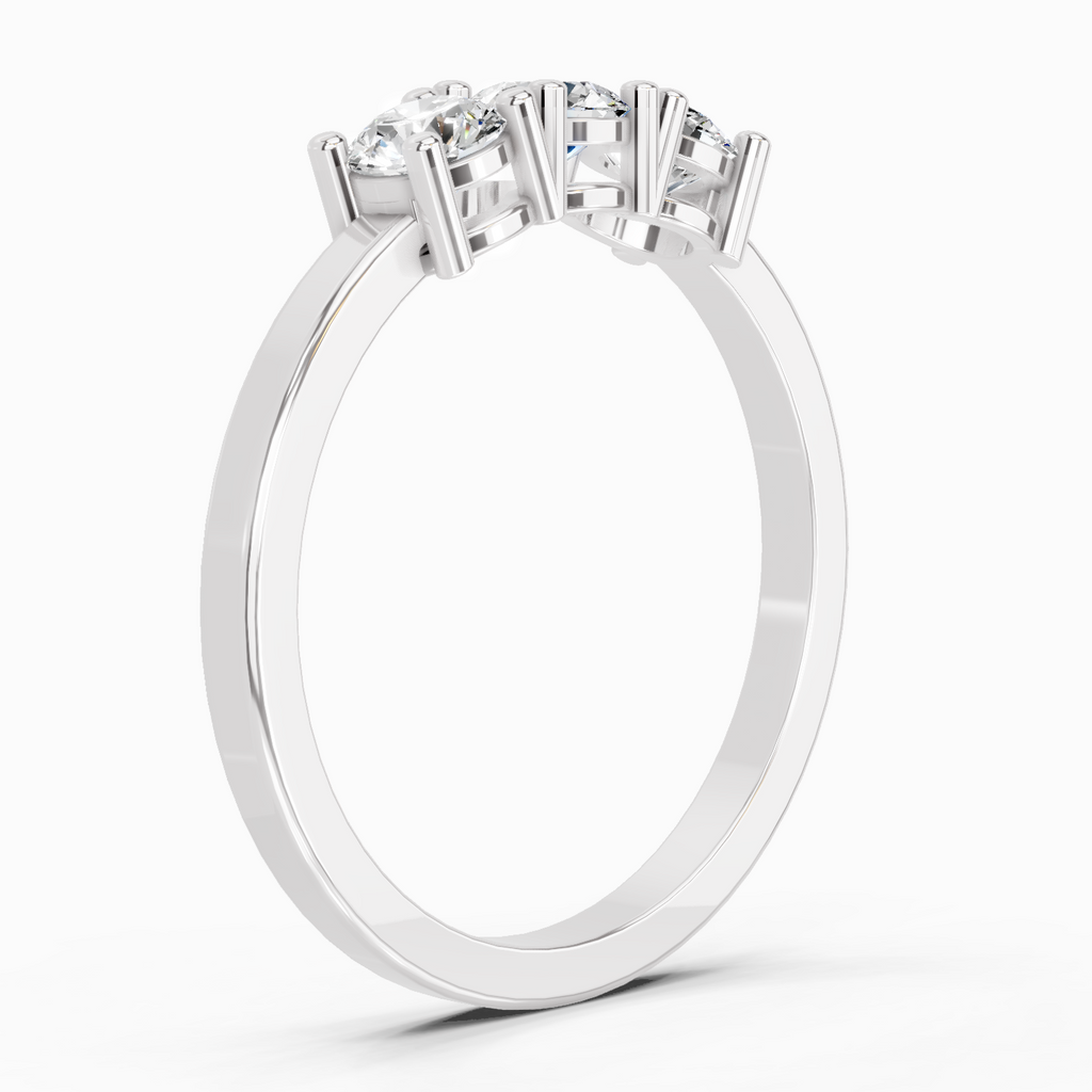 0.62 Carat Round Three Stone Ring