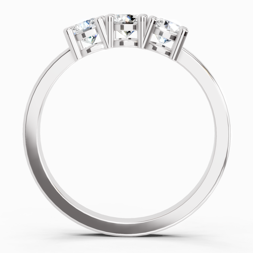 0.62 Carat Round Three Stone Ring