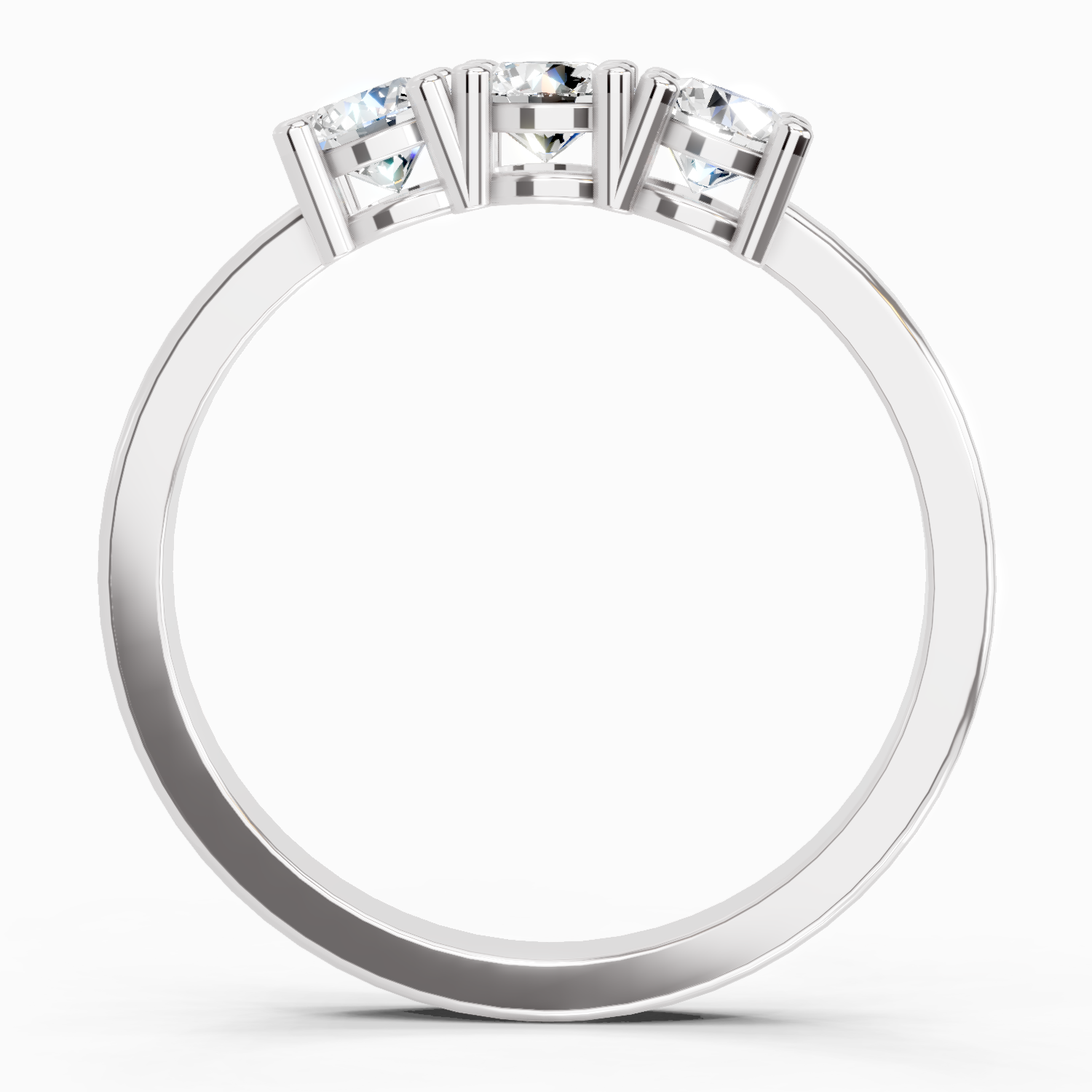 0.62 Carat Round Three Stone Ring
