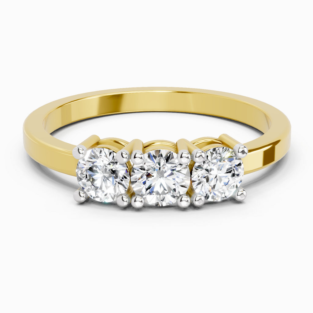 0.62 Carat Round Three Stone Ring