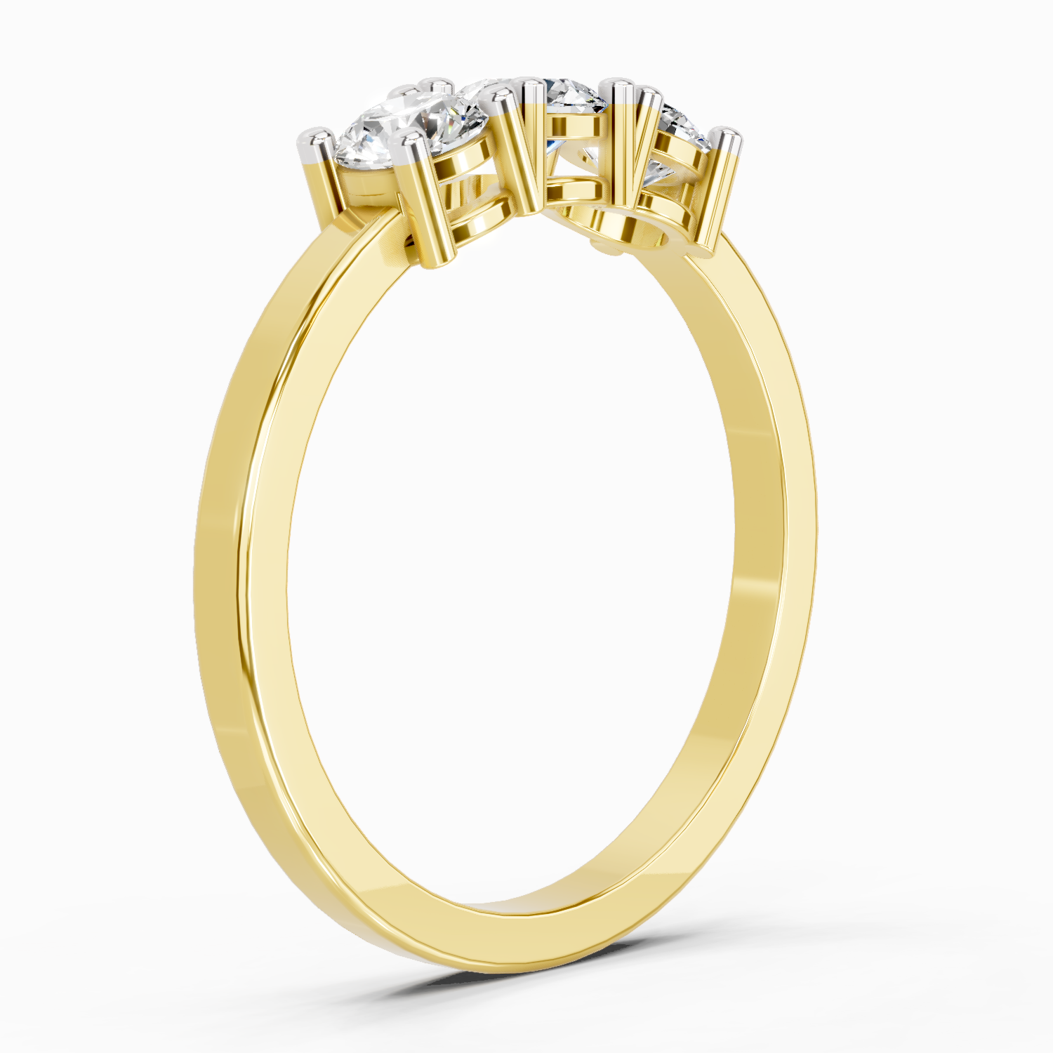 0.62 Carat Round Three Stone Ring