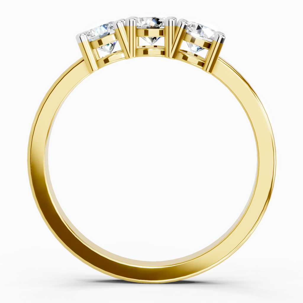 0.62 Carat Round Three Stone Ring