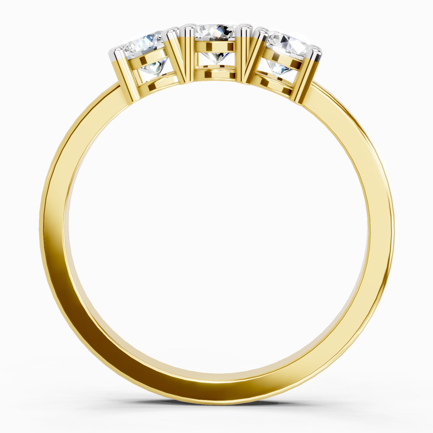 0.62 Carat Round Three Stone Ring