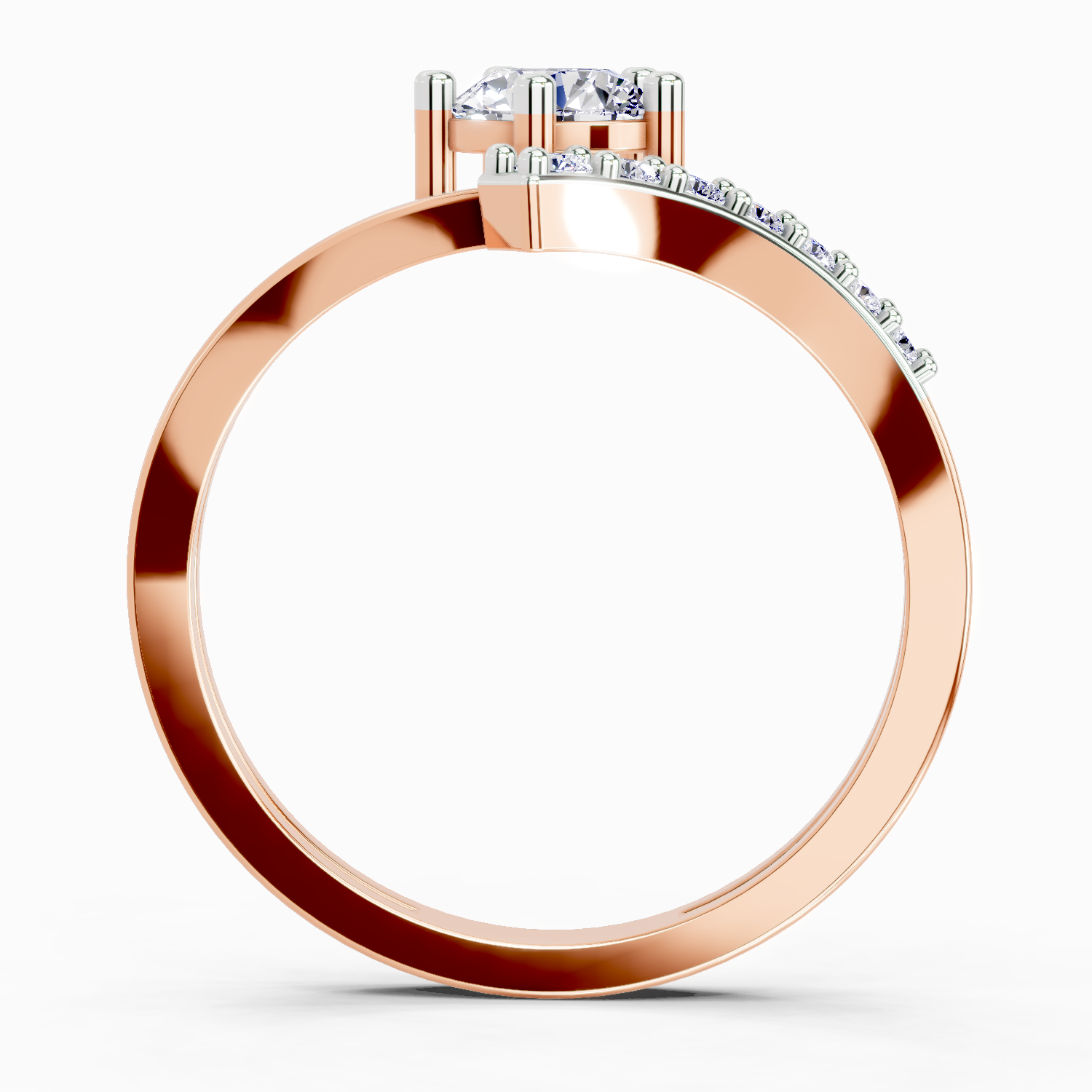 0.61 Carat Twist Bypass Diamond Ring