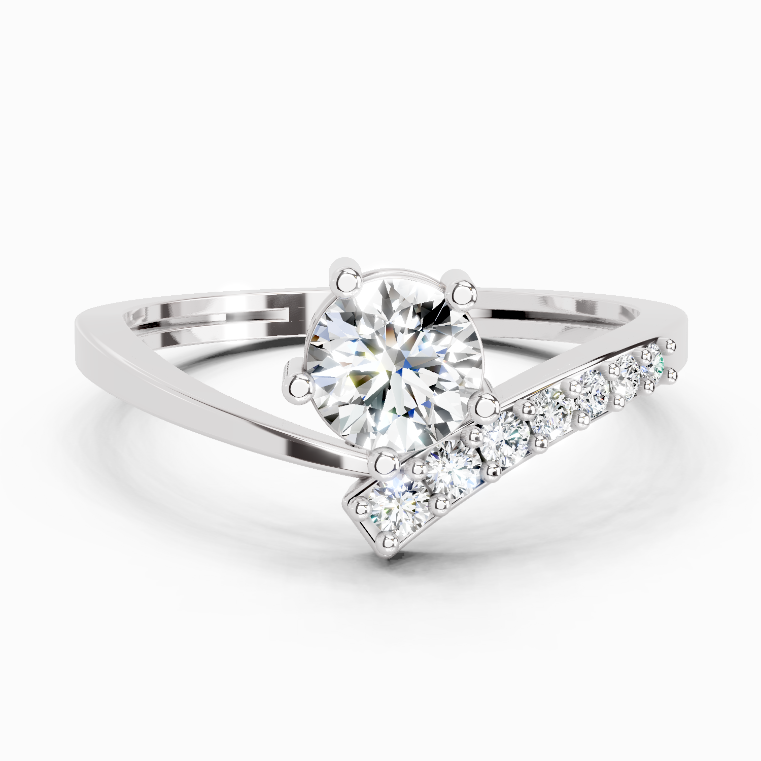 0.61 Carat Twist Bypass Diamond Ring