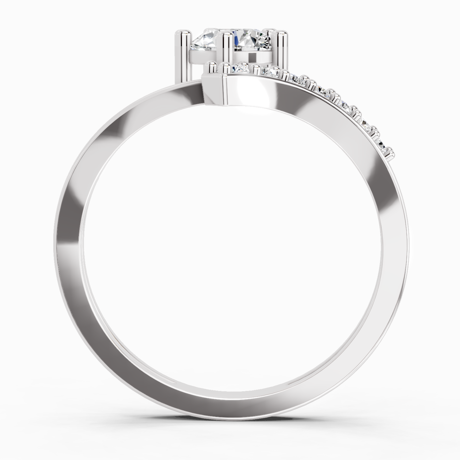 0.61 Carat Twist Bypass Diamond Ring
