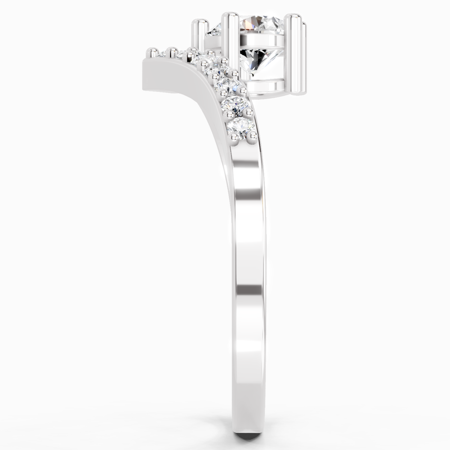 0.61 Carat Twist Bypass Diamond Ring