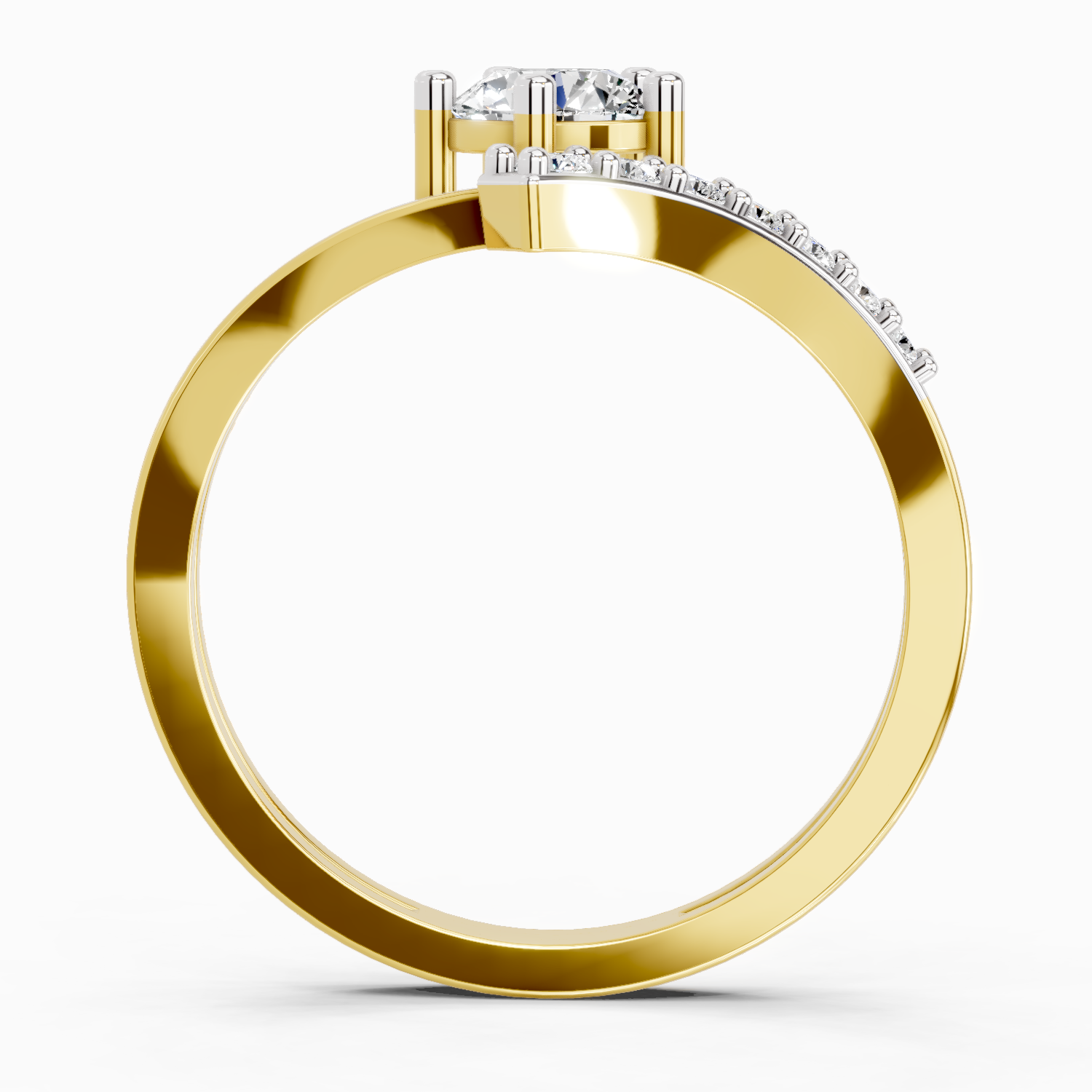 0.61 Carat Twist Bypass Diamond Ring